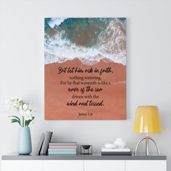 Scripture Canvas Wave of the Sea James 1:6 Christian Bible Verse Meaningful Framed Prints, Canvas Paintings - Image 7