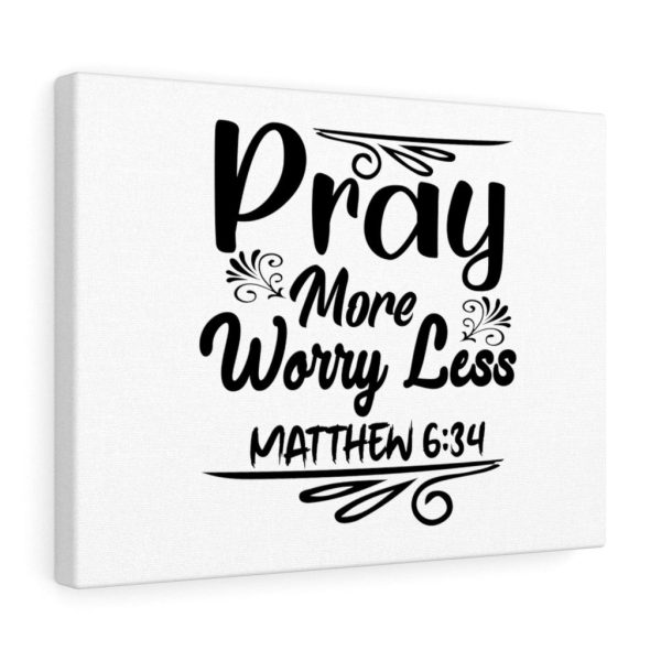 Scripture Canvas Pray More Worry Less Matthew 6:34 Christian Bible Verse Meaningful Framed Prints, Canvas Paintings - Image 5