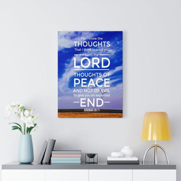 Scripture Canvas Thoughts of Peace Jeremiah 29:11 Christian Wall Art Bible Verse Meaningful Framed Prints, Canvas Paintings - Image 4