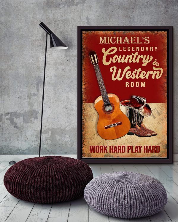 Personalize Guitar Legendary Country And Western Room For Framed Matte Canvas Framed Prints, Canvas Paintings - Image 3