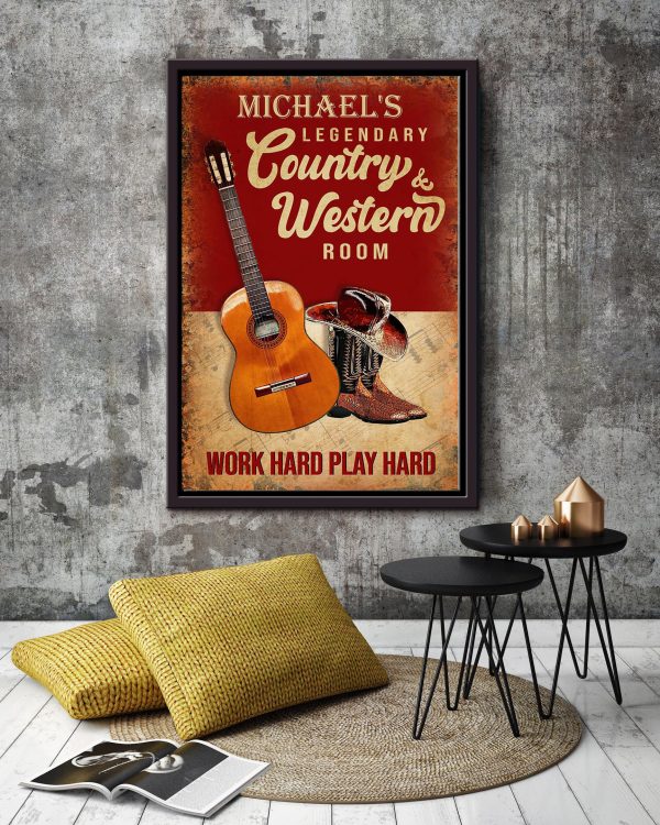 Personalize Guitar Legendary Country And Western Room For Framed Matte Canvas Framed Prints, Canvas Paintings - Image 2