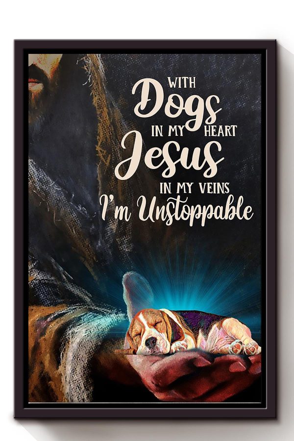 With Dogs In My Heart Jesus In My Veins God For Christian Framed Matte Canvas Framed Prints, Canvas Paintings