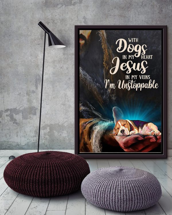 With Dogs In My Heart Jesus In My Veins God For Christian Framed Matte Canvas Framed Prints, Canvas Paintings - Image 3