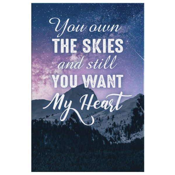 You Own The Skies And Still You Want My Heart Lyric Canvas Gallery Painting Wrapped Canvas - Image 3