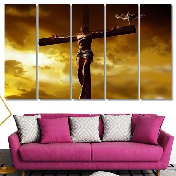 Christ On Background Sky Jesus Christian Premium Multi Canvas Prints, Multi Piece Panel Canvas Luxury Gallery Wall Fine Art Print - Image 8