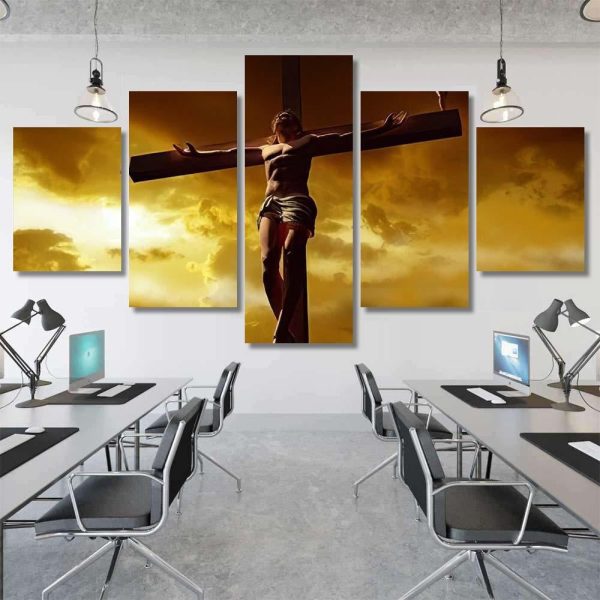 Christ On Background Sky Jesus Christian Premium Multi Canvas Prints, Multi Piece Panel Canvas Luxury Gallery Wall Fine Art Print - Image 7