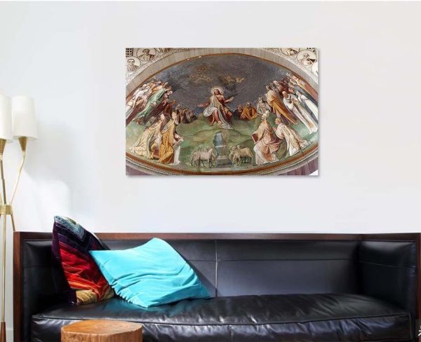 Rome Jesus Teacher Fresco Church Santa Jesus Christian Premium Multi Canvas Prints, Multi Piece Panel Canvas Luxury Gallery Wall Fine Art Print - Image 4