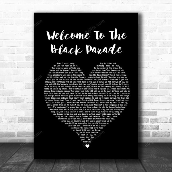 My Chemical Romance Welcome To The Black Parade Black Heart Song Lyric Music Art Print - Canvas Print Wall Art Home Decor