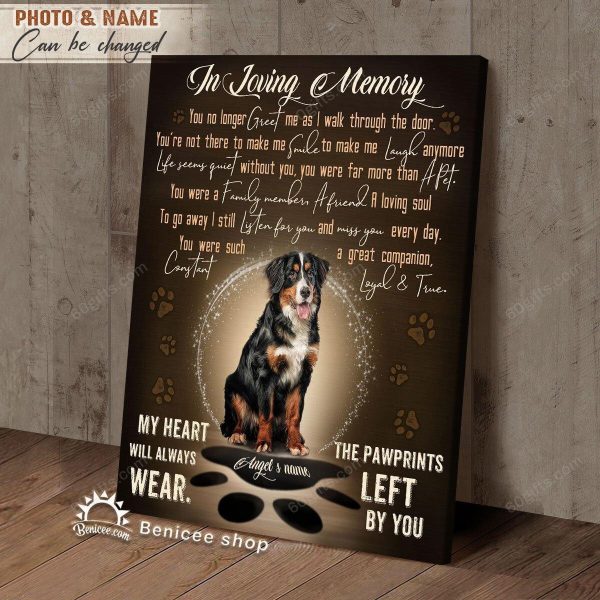 Personalized Photo And Name Housewarming Gifts Dog Memorial Decor In Loving Memory - Pet Lovers Customized Canvas Print Wall Art