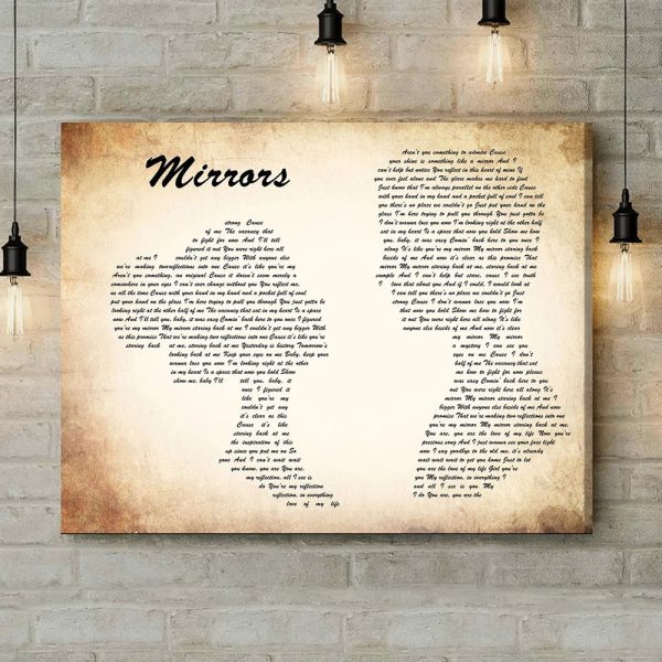 Justin Timberlake Mirrors Man Lady Couple Song Lyric Music Art Print - Canvas Print Wall Art Home Decor