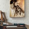 Golden Retriever Take Jesus Hand Vertical Christian For Canvas Framed Prints, Canvas Paintings - Image 4