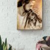 Golden Retriever Take Jesus Hand Vertical Christian For Canvas Framed Prints, Canvas Paintings - Image 2
