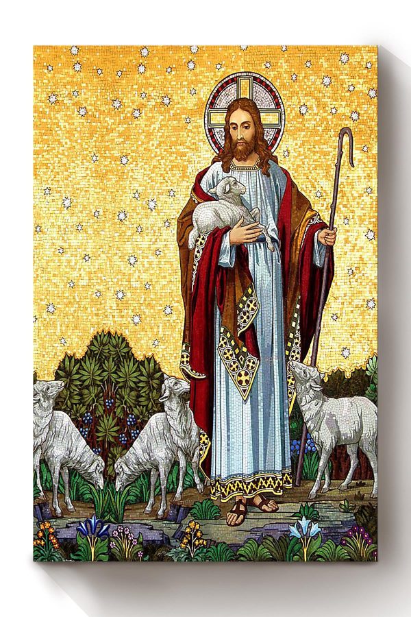 Jesus And Goat For Christian Canvas Framed Prints, Canvas Paintings