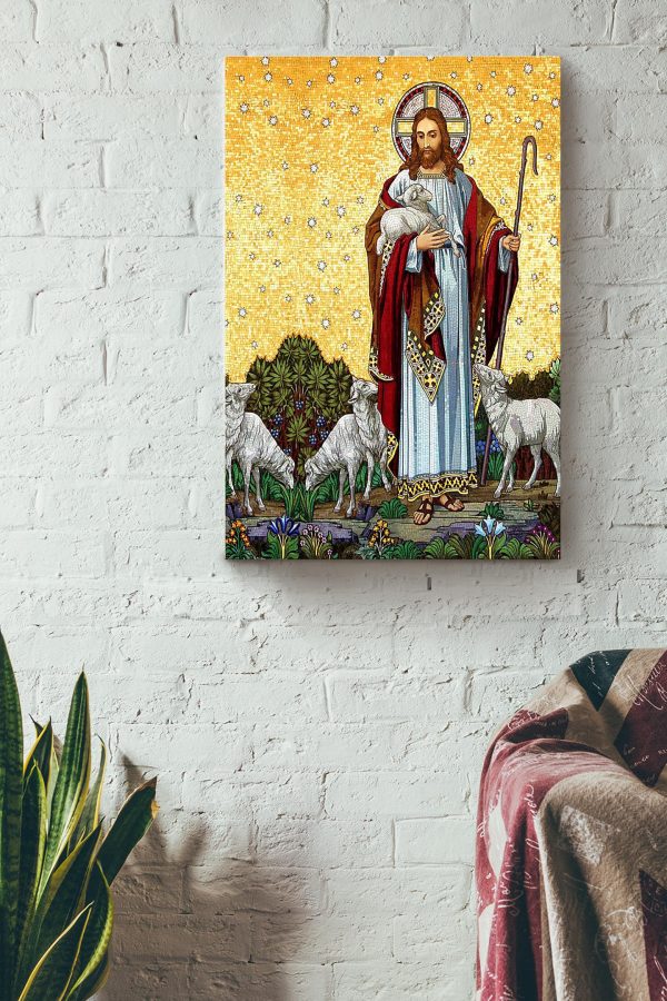 Jesus And Goat For Christian Canvas Framed Prints, Canvas Paintings - Image 2