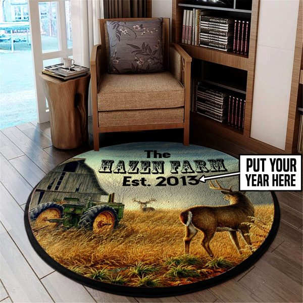 Personalized Farmer Round Mat Round Floor Mat Room Rugs Carpet Outdoor Rug Washable Rugs