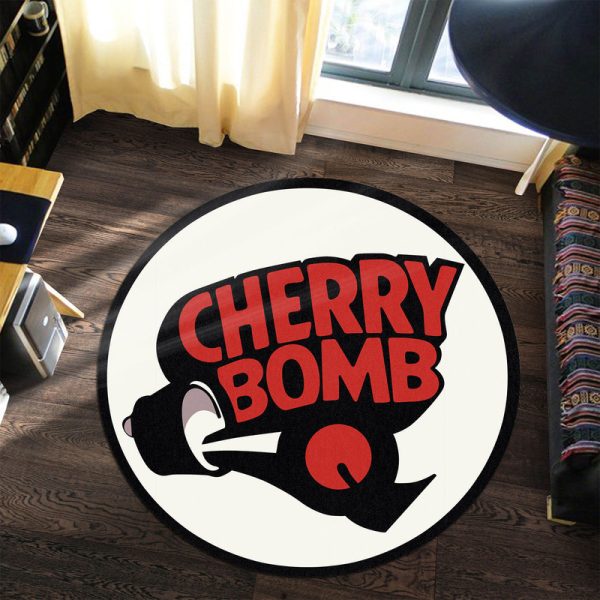 Cherry Bomb Exhaust Round Mat Round Floor Mat Room Rugs Carpet Outdoor Rug Washable Rugs - Image 3