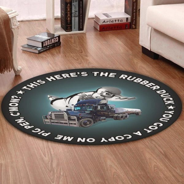 Convoy Round Mat Convoy Rubber Duck Mack Truck Round Floor Mat Room Rugs Carpet Outdoor Rug Washable Rugs - Image 2