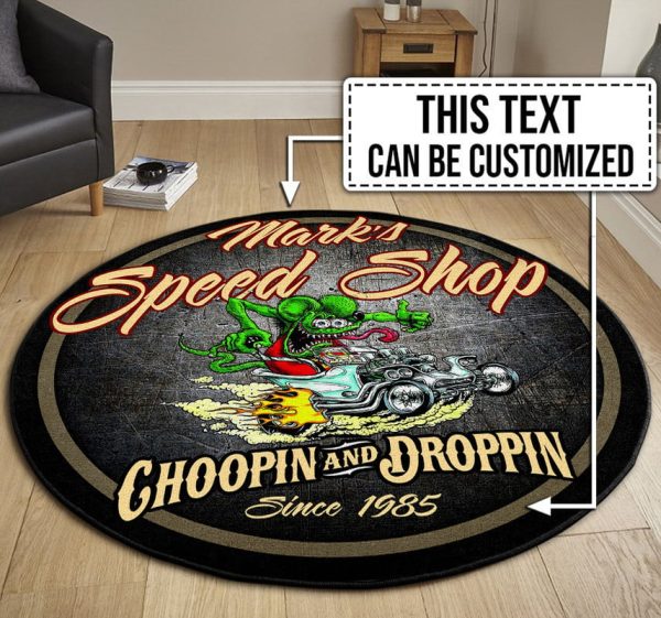 Personalized Hot Rod Round Mat Round Floor Mat Room Rugs Carpet Outdoor Rug Washable Rugs - Image 3