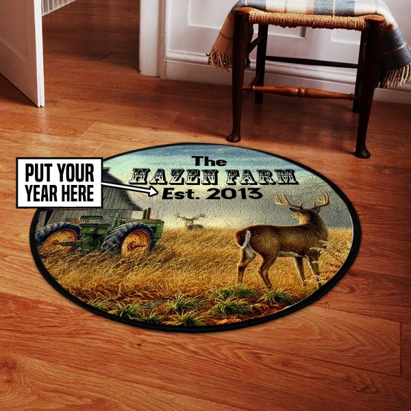 Personalized Farmer Round Mat Round Floor Mat Room Rugs Carpet Outdoor Rug Washable Rugs - Image 2