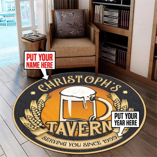 Personalized Tavern Round Mat Round Floor Mat Room Rugs Carpet Outdoor Rug Washable Rugs - Image 3