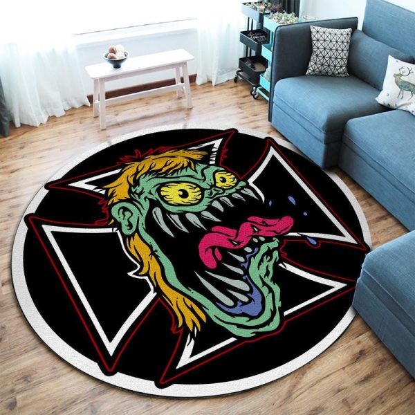 Rat Fink Hot Rod Garage Round Mat Round Floor Mat Room Rugs Carpet Outdoor Rug Washable Rugs - Image 2