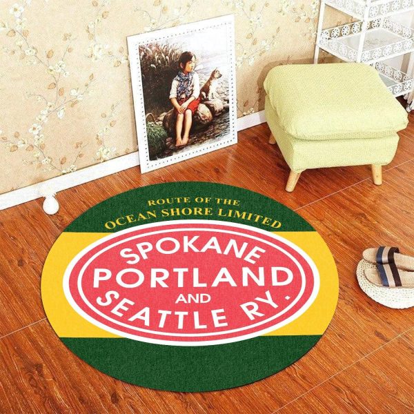 Sps Spokane Portland And Seattle Railroad Round Mat Round Floor Mat Room Rugs Carpet Outdoor Rug Washable Rugs - Image 2