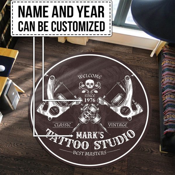 Personalized Tattoo Studio Round Mat - Image 3