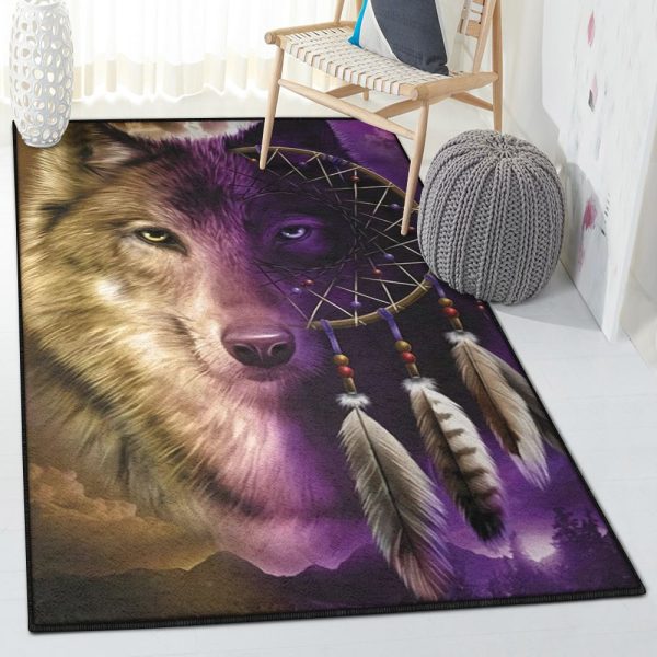 Canis Lupus Wolf Rug Rectangle Rugs Washable Area Rug Non-Slip Carpet For Living Room Bedroom - Image 2