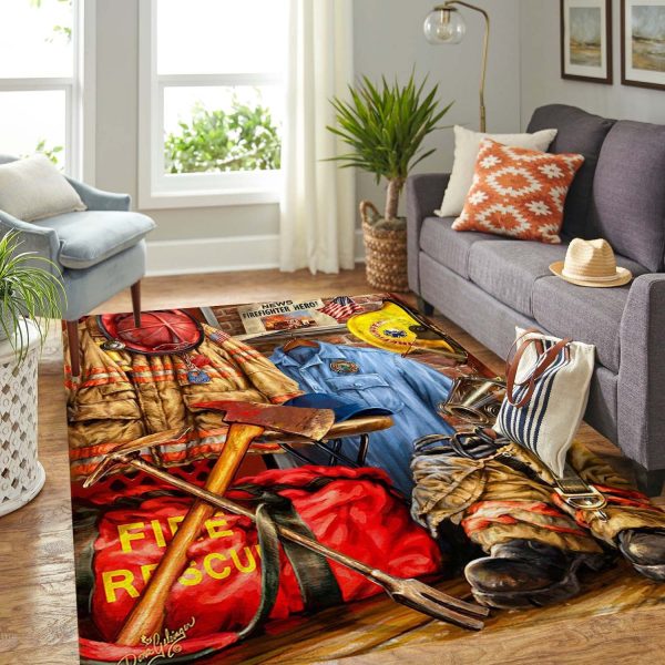 Firefighter Area Rug Washable Rugs Carpet - Image 3