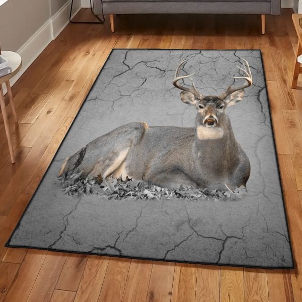 Deer Hunting Season Deer Lying Rug Rectangle Rugs Washable Area Rug Non-Slip Carpet For Living Room Bedroom