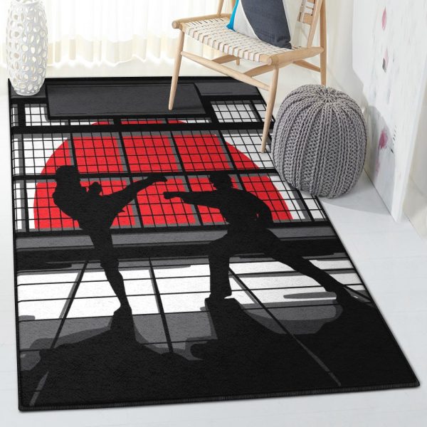 Taekwondo Large Taekwondo Rug Rectangle Rugs Washable Area Rug Non-Slip Carpet For Living Room Bedroom