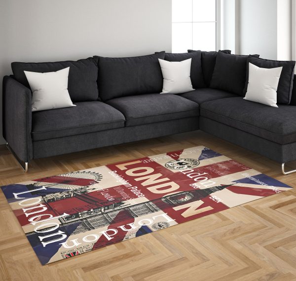 Big Ben Bedroom Rugs Union Jack London Rug Rectangle Rugs Washable Area Rug Non-Slip Carpet For Living Room Bedroom - Image 2