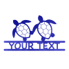Two Turtles Monogram Customized Metal Signs, Custom Metal Sign, Custom