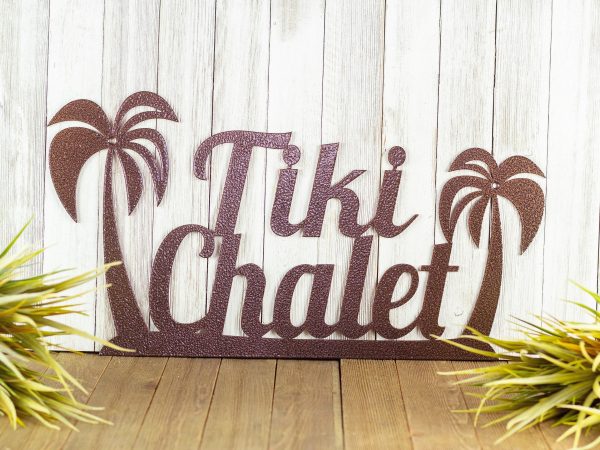 Custom Name Sign, Palm Tree, Metal Wall Art, Beach Decor, Outdoor Sign