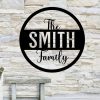 Personalized Family Name Sign, Metal Wall Decor, Monogram Name Sign, M
