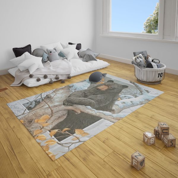 Grizzly Bear Carpets Black Bear Rug Rectangle Rugs Washable Area Rug Non-Slip Carpet For Living Room Bedroom - Image 4