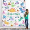 Personalized Dinosaur Baby Blanket With Name Custom Green T Rex For Bo - Image 5