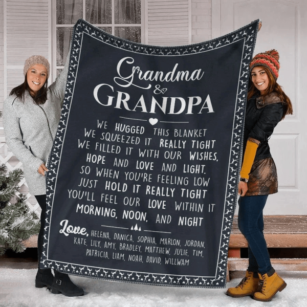 Personalized Grandma Grandpa Blanket, Personalized Grandma Blanket, Gr