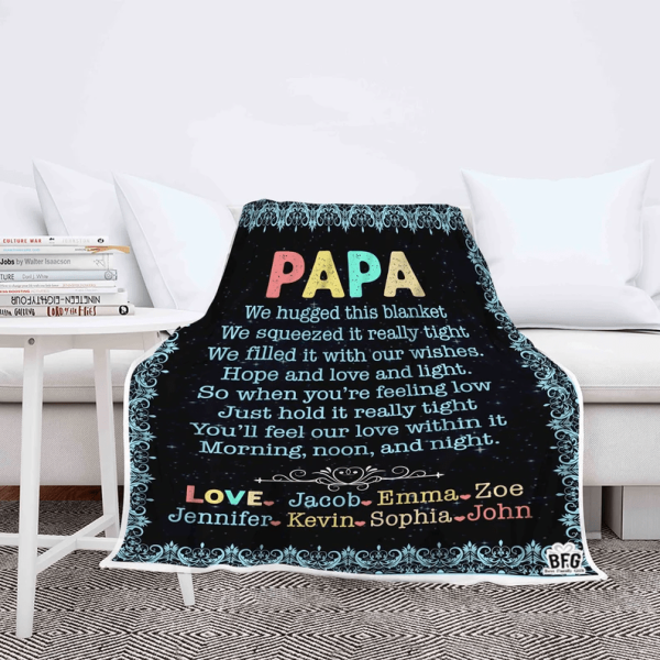 Papa We Hugged This Customized Blanket, Father's Day Gift For Dad, To - Image 6