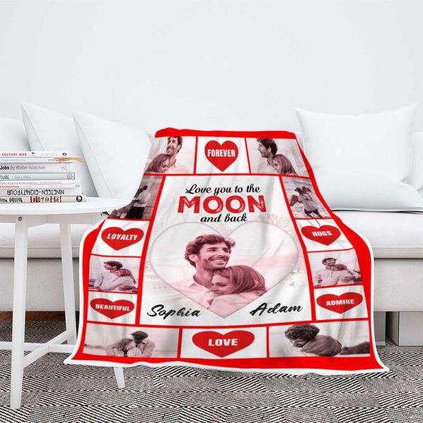 Personalized I Love You To The Moon And Back Photo Blanket Custom Gift - Image 8