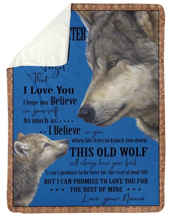 Wolf Love Message Of Nono To Granddaughter Fleece Blanket