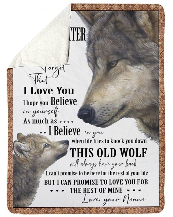 Wolf Love Message Of Nono To Granddaughter Fleece Blanket - Image 2