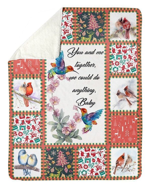 Birds Couple Gift For Lovers Fleece Blanket