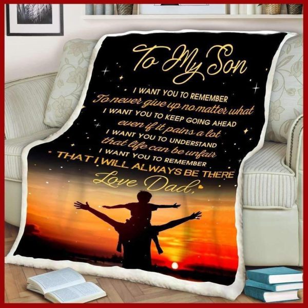 Blanket Gift For Son Never Give Up No Matter What