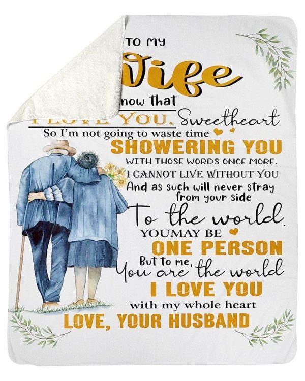 To My Wife Always Show Your Happiness Husband Fleece Blanket - Image 2