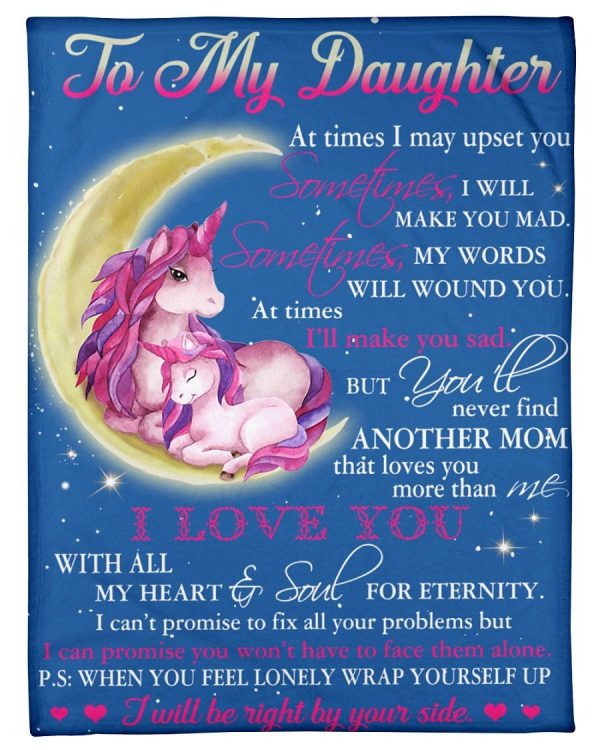 Unicorn Lovely Message From Mom Gifts For Daughters Fleece Blanket - Image 4