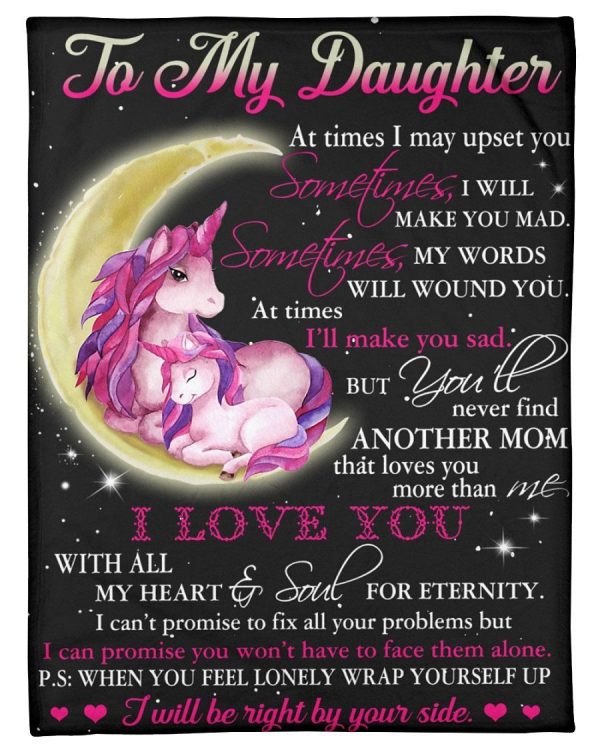 Unicorn Lovely Message From Mom Gifts For Daughters Fleece Blanket - Image 5