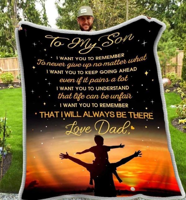 Blanket Gift For Son Never Give Up No Matter What - Image 2