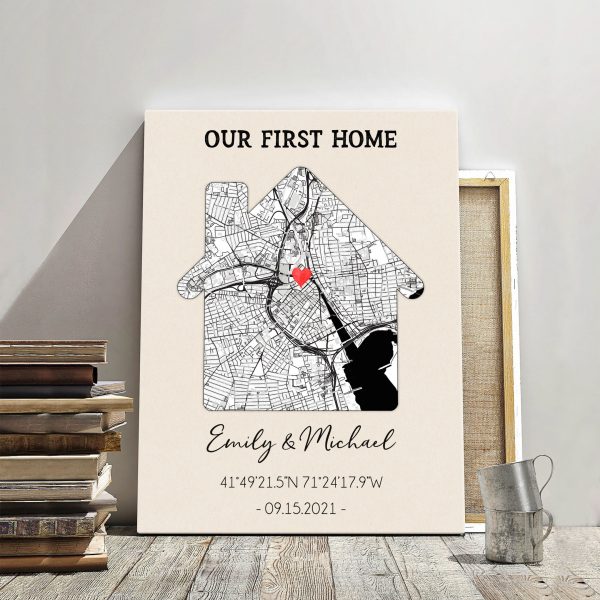 Custom Home Map Print, First Time Home Buyer, Personalized Housewarming Gift, First Home Map, Our First Home, Our Home Map, Coordinates Map - Image 4