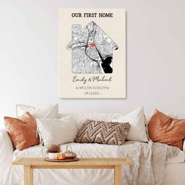 Custom Home Map Print, First Time Home Buyer, Personalized Housewarming Gift, First Home Map, Our First Home, Our Home Map, Coordinates Map - Image 5